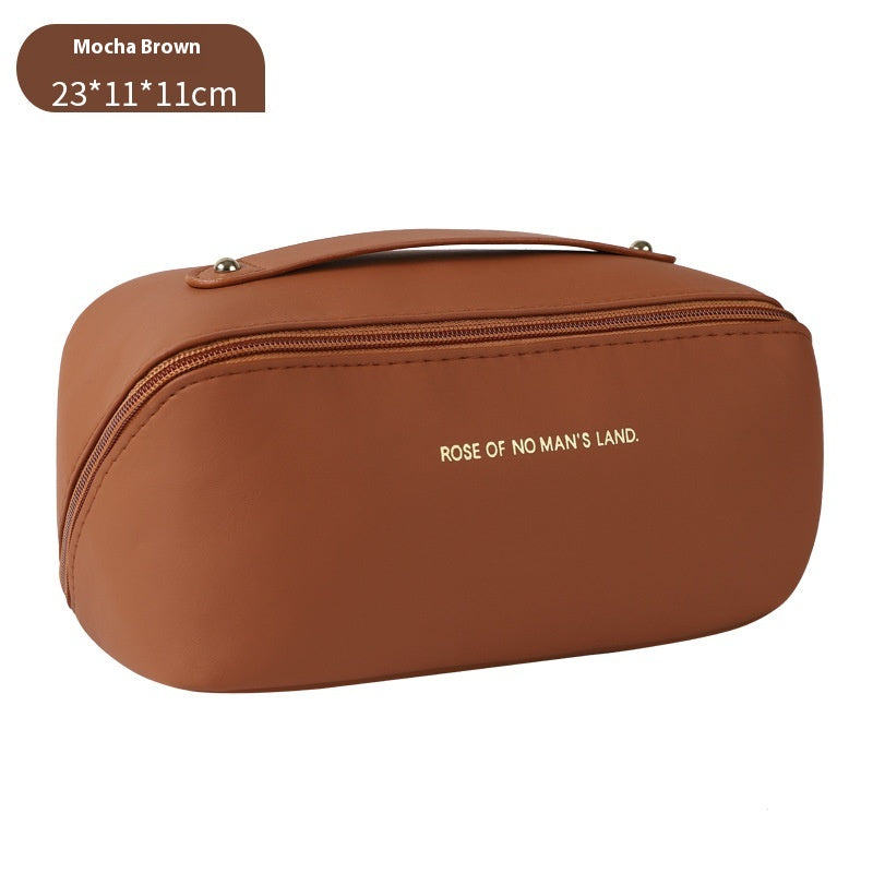 Portable Travel Large Capacity Polyurethane Pillow Cosmetic Bag