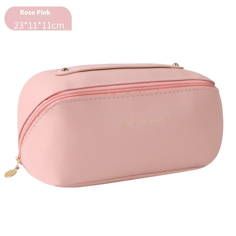 Portable Travel Large Capacity Polyurethane Pillow Cosmetic Bag