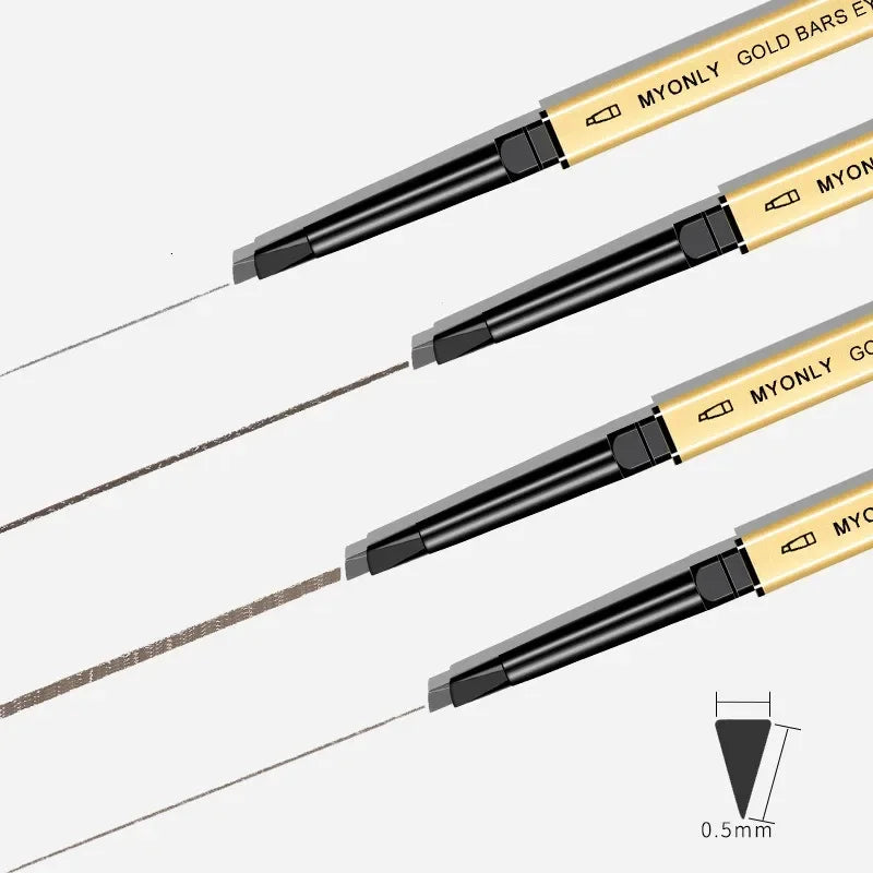 Ultra-Fine Double-Ended Eyebrow Pencil with Triangle Tip & Brow Brush – Long-Lasting Natural Brows