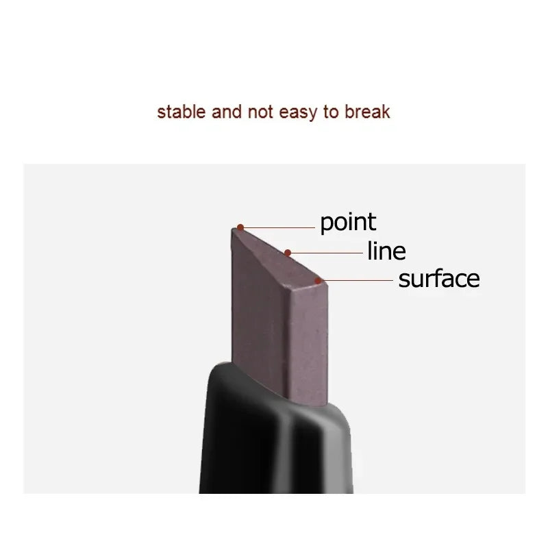 Ultra-Fine Double-Ended Eyebrow Pencil with Triangle Tip & Brow Brush – Long-Lasting Natural Brows